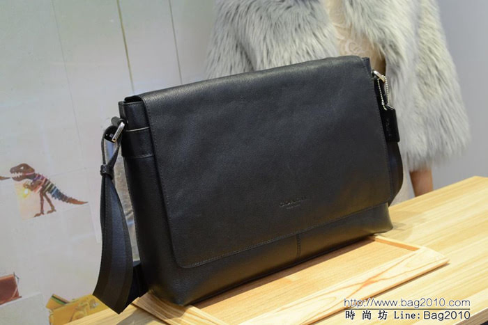 COACH蔻馳 頂級原單 頭層牛皮 專櫃對版 COACH 男士單肩斜挎包 54792  Chz1502